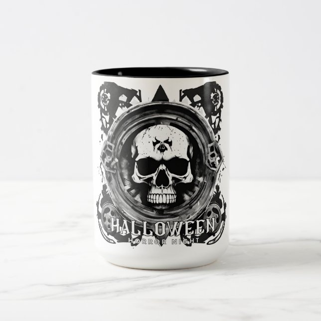 Tasse 2 Couleurs Nuit d'horreur d'Halloween (Centre)