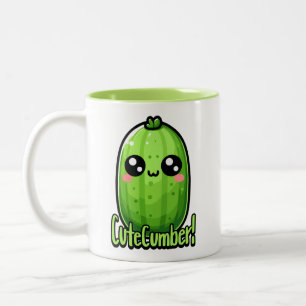 Tasse 2 Couleurs Numéro ! Pun de concombre mignon