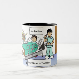 Tasse 2 Couleurs Nurse - Caricature masculine par PrintedPerfection