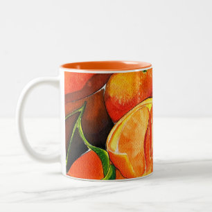 Tasse 2 Couleurs Oaquarelle mandarine