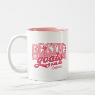 Tasse 2 Couleurs Objectifs de Meilleure Amie Pour Toujours Typograp