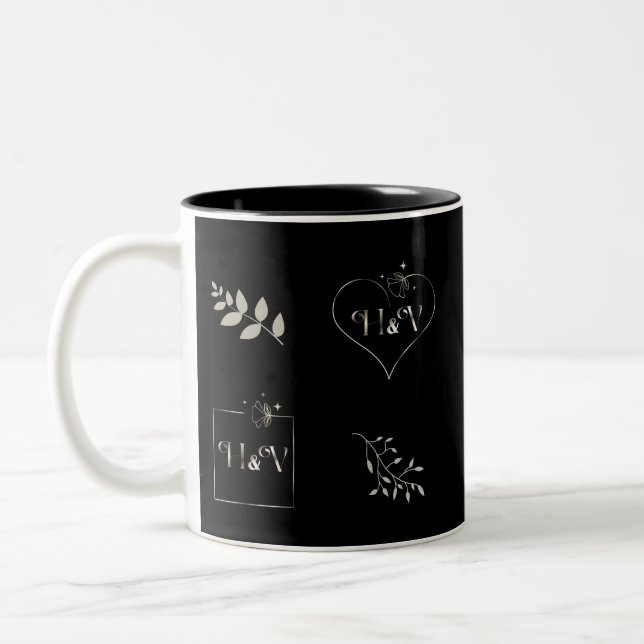Tasse 2 Couleurs Occasion spéciale Cadeaux Monogrammes (Gauche)