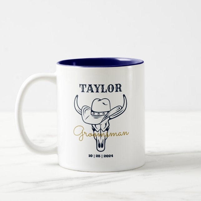 Tasse 2 Couleurs Occidental Vieux Frontier Cowboy Cuomsmen personna (Gauche)