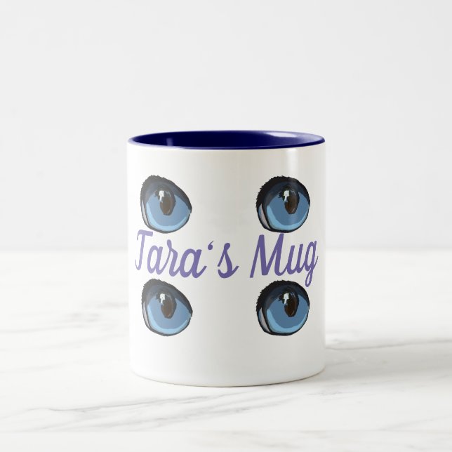 Tasse 2 Couleurs Oeil bleu personnalisé (Centre)
