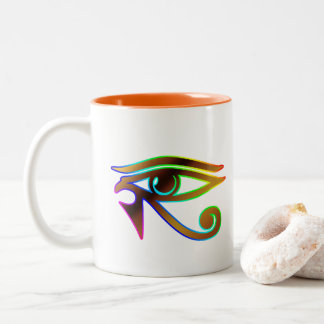 Tasse 2 Couleurs OEil de la méditation Horus passionné égyptien