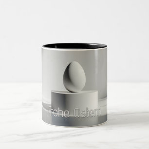 Tasse 2 Couleurs Œuf de Pâques minimaliste sur un socle moderne