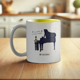 Tasse 2 Couleurs Œuvre d'art de Burt Quackarach Canard Joueur de Pi