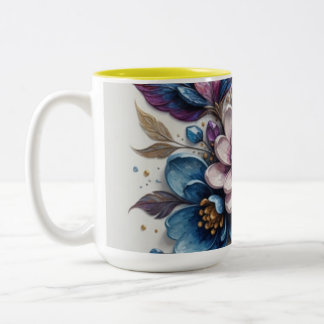 Tasse 2 Couleurs Œuvre d'art florale vibrante