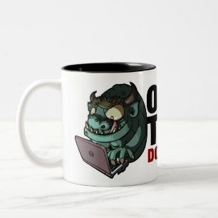 Tasse 2 Couleurs Office Troll Ne Pas Se Nourrir ! Caricature Troll 