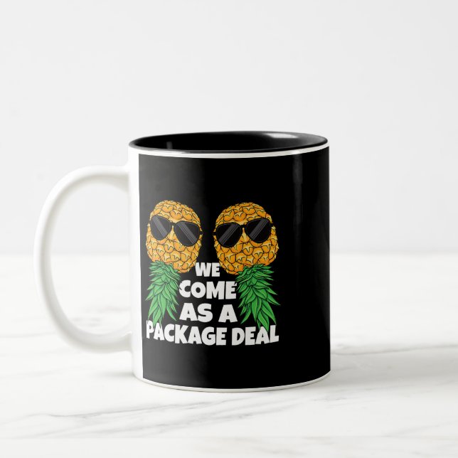 Tasse 2 Couleurs Offre de forfait Upside Down Pineapper Swinger Cou (Gauche)
