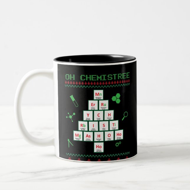Tasse 2 Couleurs Oh conception drôle d'élément de Chemistree oh (Gauche)