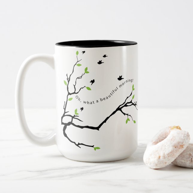 Tasse 2 Couleurs Oh, quelle belle muqueuse matinale (Avec donut)