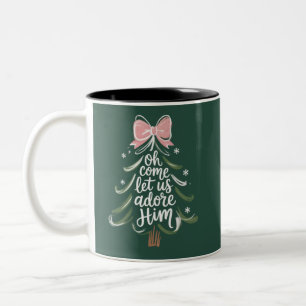 Tasse 2 Couleurs Oh venez adorons-Le chrétien Noël religieux