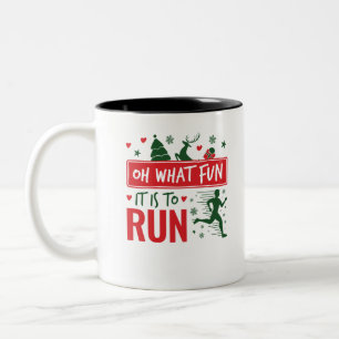 Tasse 2 Couleurs Oh What Fun It Is to Run Christmas Runner