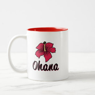 Tasse 2 Couleurs Ohana signifie "Mug de café hawaïen de famille"