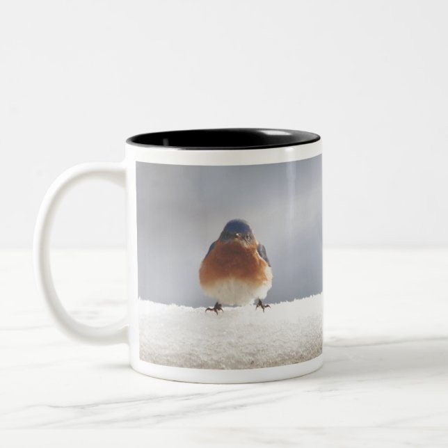 Tasse 2 Couleurs Oiseau bleu oriental gras (Gauche)