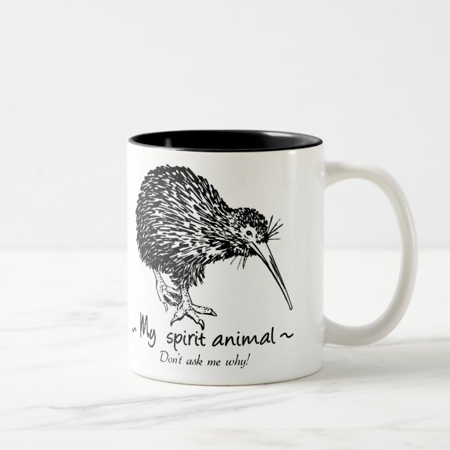 Tasse 2 Couleurs Oiseau de Kiwi (Droit)