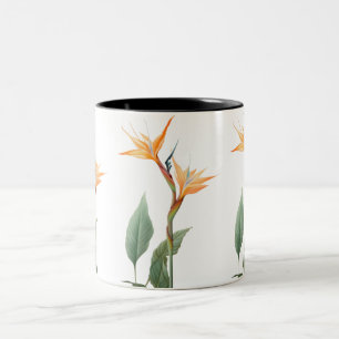 Tasse 2 Couleurs Oiseau du dessin du paradis (fleur)