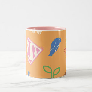 Tasse 2 Couleurs Oiseaux de Supergirl et les abeilles oranges