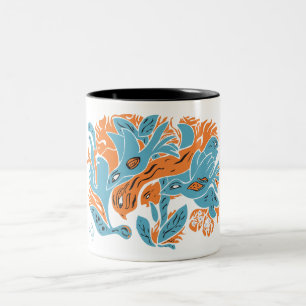 Tasse 2 Couleurs Oiseaux d'élevage enchevêtrés TWArt 12-pop