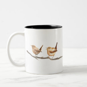 Tasse 2 Couleurs Oiseaux mignons en pépinière aquarelle