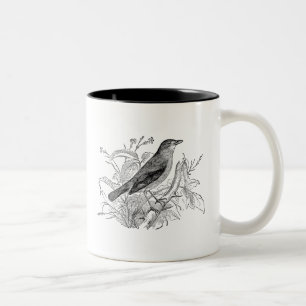 Tasse 2 Couleurs Oiseaux personnalisés par oiseau vintage de
