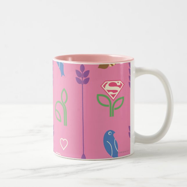 Tasse 2 Couleurs Oiseaux superfilles, abeilles, arbres (Droit)
