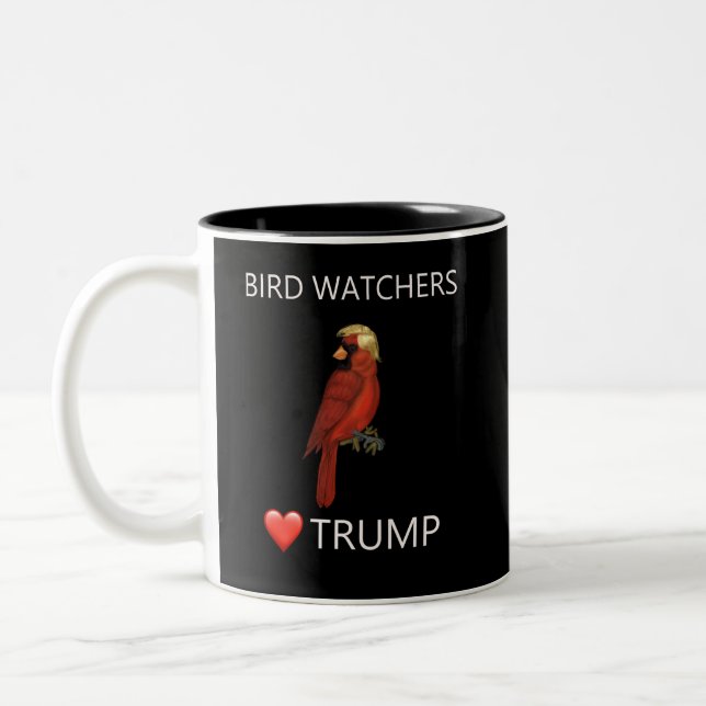 Tasse 2 Couleurs Oiseaux Watchers Love Trump (Gauche)