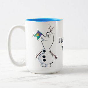 Tasse 2 Couleurs Olaf avec son nez de drapeau