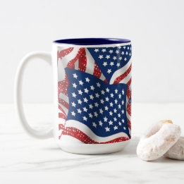 Tasse 2 Couleurs Old Glory All American - États-Unis Drapeau Patroi