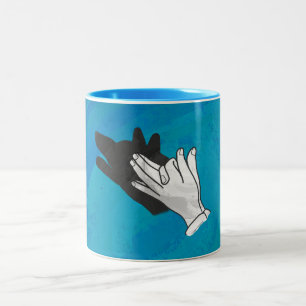 Tasse 2 Couleurs Ombre de loup sur bleu