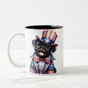 Tasse 2 Couleurs Oncle Patriotique Personnalisé Sam Carlin 4 juille