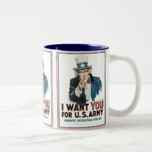 Tasse 2 Couleurs Oncle Sam "JE VOUS VEUX !"