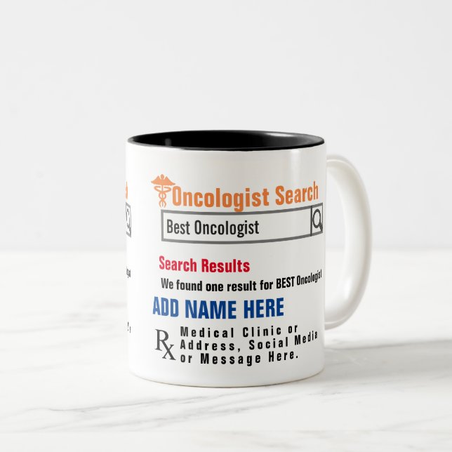Tasse 2 Couleurs Oncologiste Recherche de bougie cadeau (Devant droit)