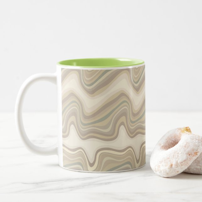 Tasse 2 Couleurs onde rétro (Avec donut)