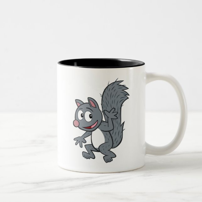 Tasse 2 Couleurs Ondulation grise d'écureuil de Rick | de garde (Droit)
