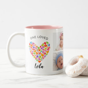 Tasse 2 Couleurs One Lola Four Photo Collage