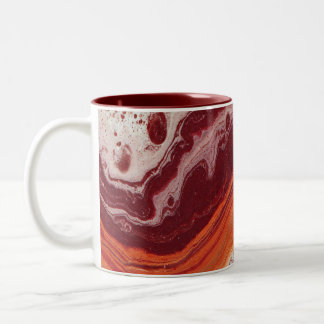 Tasse 2 Couleurs orange and burgundi fluid