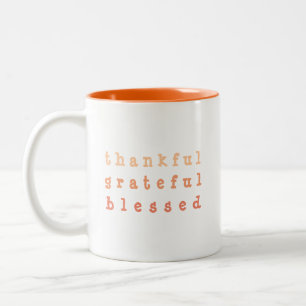 Tasse 2 Couleurs Orange Ombre Merci Grateful Blessé