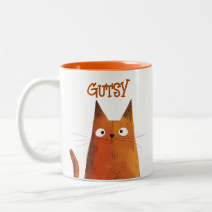 Tasse 2 Couleurs Orange Tabby Illustration Nom du chat