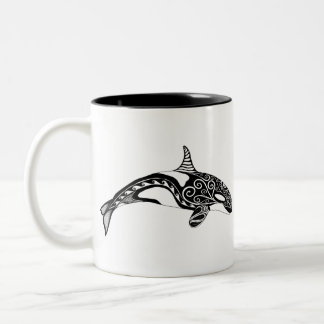 Tasse 2 Couleurs Orca - Dessin à la main - Noir et blanc