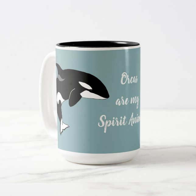 Tasse 2 Couleurs Orca Killer Whale Spirit Animal (Devant gauche)