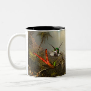 Tasse 2 Couleurs Orchidée avec deux colibris Heade