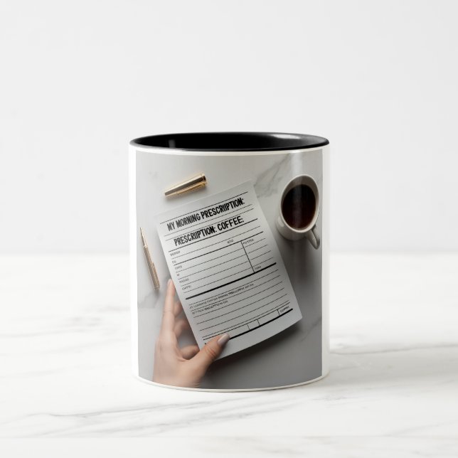 Tasse 2 Couleurs Ordonnances du médecin : café quotidien (Centre)