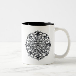 Tasse 2 Couleurs Ornement rond de mandala
