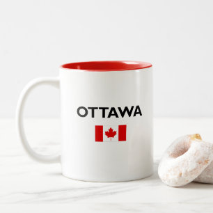 Tasse 2 Couleurs Ottawa Canada Drapeau canadien couleur claire