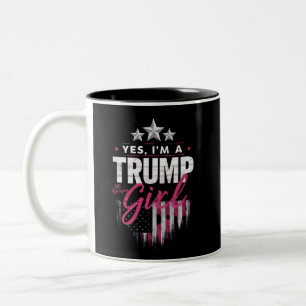 Tasse 2 Couleurs Oui, je suis une fille Trump, sans excuses Électio