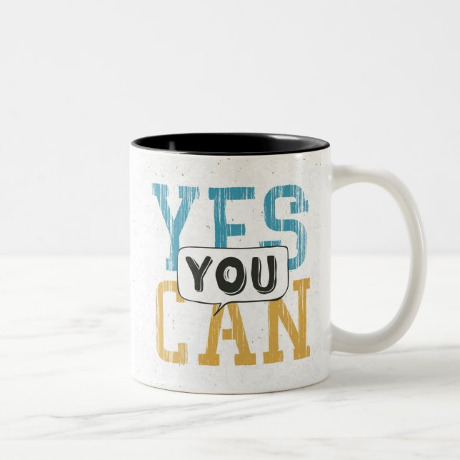 Tasse 2 Couleurs Oui vous pouvez (Droit)