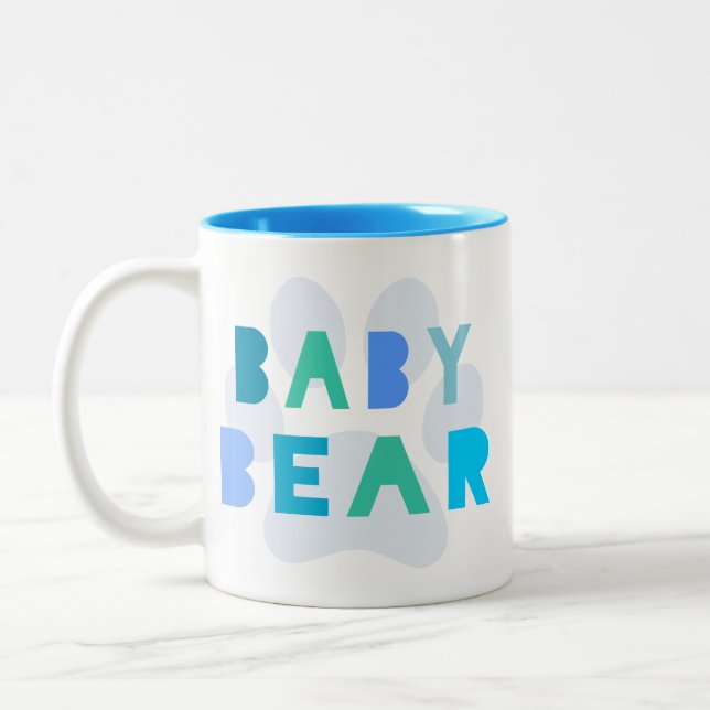 Tasse 2 Couleurs Ours de bébé - bleu (Gauche)