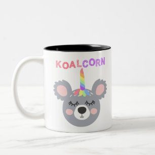 Tasse 2 Couleurs ours de maïs koala avec corne arc-en-ciel Cool Koa